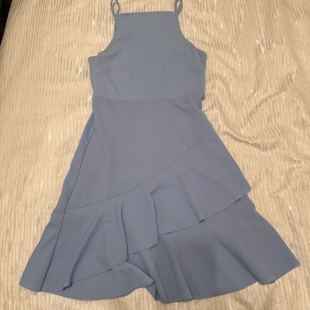 New Look from ASOS Light Blue Ruffle Mini Dress - Picture 2 of 4